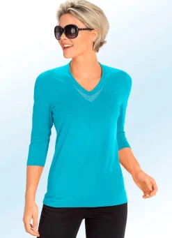 Best BADER Shirt mit V-Ausschnitt in 5 Farben TÜRKIS