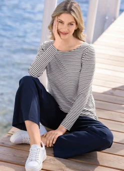 B/ANCA Shirt mit Viskose CREME-MARINE