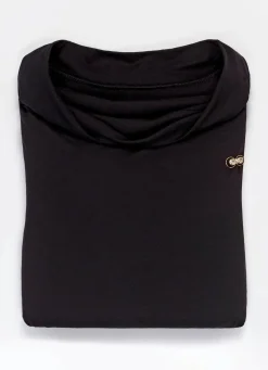 Online BADER Shirt mit Wasserfallausschnitt in 2 Farben SCHWARZ