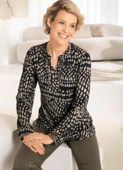Clearance BADER Shirt mit Zierbiesen SCHWARZ-OLIV