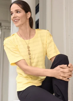 Clearance BADER Shirt mit Zierknöpfen GELB
