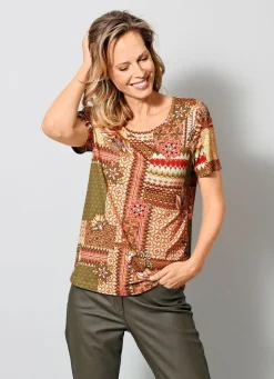 BADER Shirt in gepatchter Optik CAMEL-BRAUN-OCKER