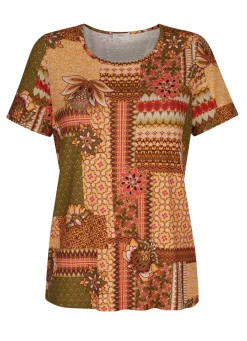 BADER Shirt in gepatchter Optik CAMEL-BRAUN-OCKER