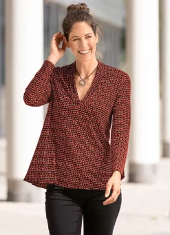 Online BADER Shirt in leicht ausgestellter Form in 2 Farben SCHWARZ-TERRAKOTTA