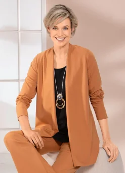 Discount KLAUS MODELLE MADE IN GERMANY Shirtjacke in verschlussloser Form in 4 Farben CAMEL