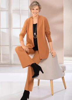 Discount KLAUS MODELLE MADE IN GERMANY Shirtjacke in verschlussloser Form in 4 Farben CAMEL