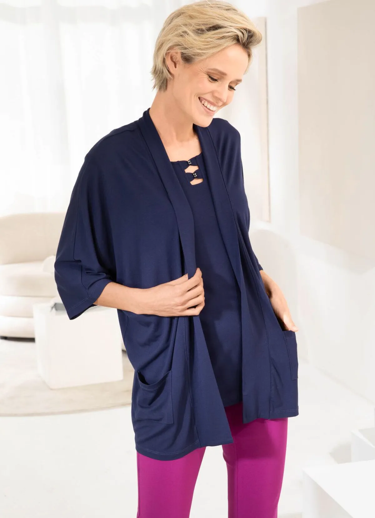Discount BADER Shirtjacke mit aufgesetzten Taschen in 2 Farben MARINE