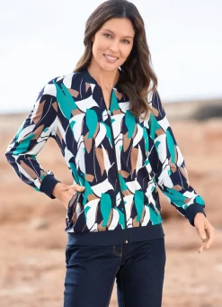 Online BADER Shirtjacke mit durchgehendem Reißverschluss ECRU-MARINE-PETROL