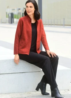 Hot BADER Shirtjacke mit durchgehendem Reißverschluss TERRAKOTTA