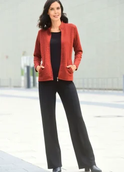 Hot BADER Shirtjacke mit durchgehendem Reißverschluss TERRAKOTTA