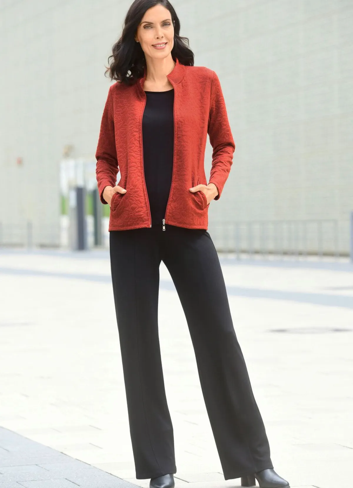 Hot BADER Shirtjacke mit durchgehendem Reißverschluss TERRAKOTTA