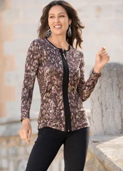 Sale BADER Shirtjacke mit Flatlock-Naht ROSÉ-TAUPE-SCHWARZ
