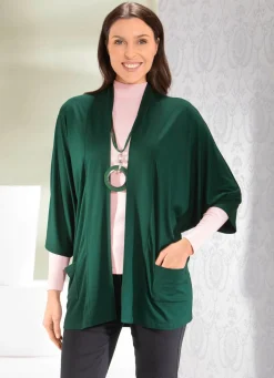 Discount BADER Shirtjacke in verschlussloser Form in 2 Farben GRÜN