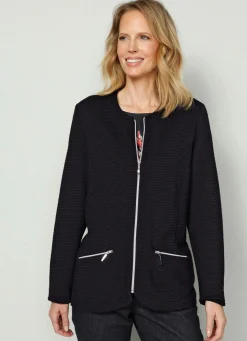 BADER Shirtjacke mit durchgehendem Reißverschluss SCHWARZ