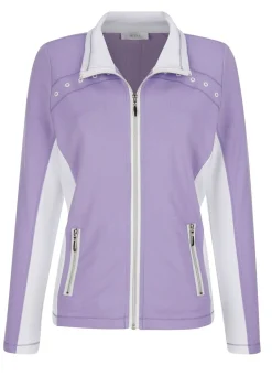 Outlet BADER Shirtjacke mit praktischen Taschen LILA-WEISS