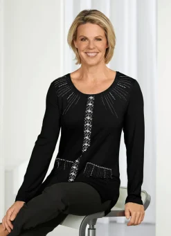 Sale BADER Shirt mit ausgefallenem Druck-Dessin in 3 Farben SCHWARZ