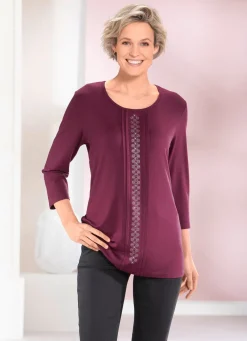 New BADER Shirt mit Biesen in 2 Farben BEERE