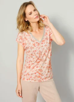 BADER Shirt mit dekorativem Zierband PFIRSICH-APRICOT