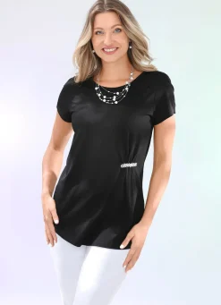 Sale BADER Shirt mit dekorativer Zierapplikation in 3 Farben SCHWARZ