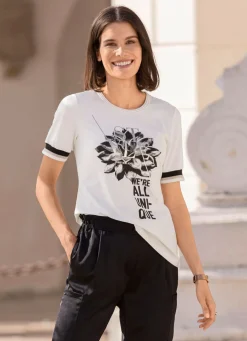 Hot BADER Shirt mit Flatlocknaht am Halsausschnitt ECRU