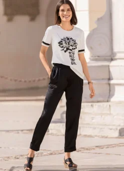 Hot BADER Shirt mit Flatlocknaht am Halsausschnitt ECRU
