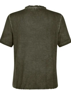 BADER Shirt mit individueller Färbetechnik OLIV