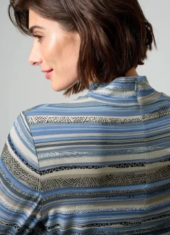 Sale BADER Shirt mit kurzem Reißverschluss HELLBLAU-TAUPE