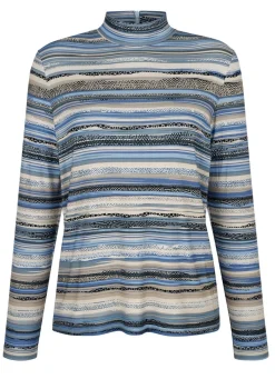 Sale BADER Shirt mit kurzem Reißverschluss HELLBLAU-TAUPE