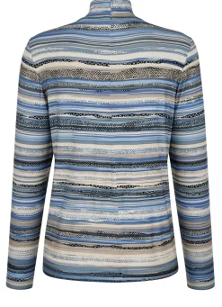 Sale BADER Shirt mit kurzem Reißverschluss HELLBLAU-TAUPE