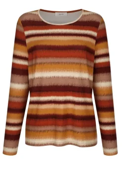 New BADER Shirt mit modischem Ringeldessin TERRAKOTTA-OCKER-NATUR