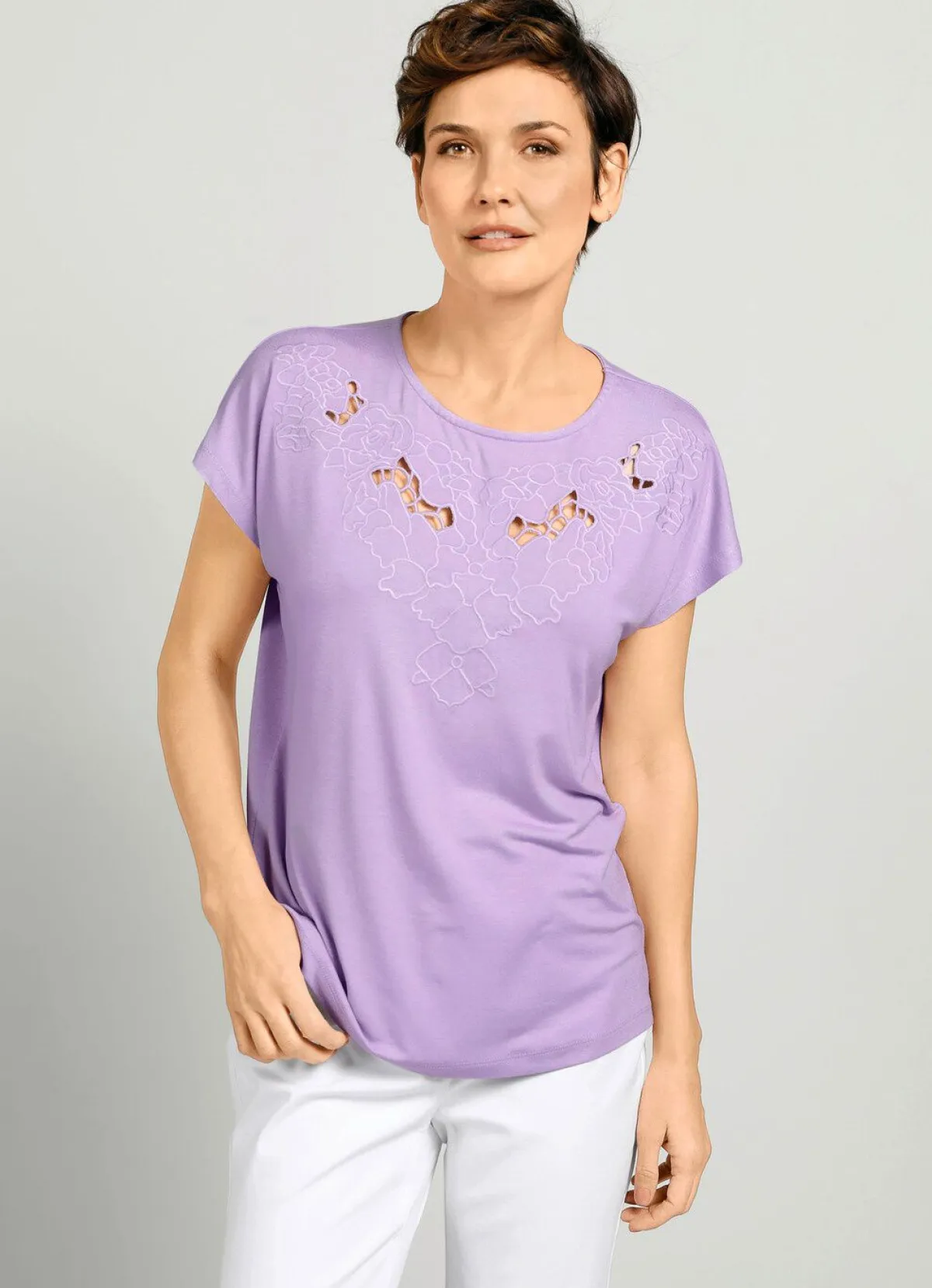 Discount BADER Shirt mit modischen Cut-Outs FLIEDER