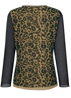 New BADER Shirt mit Netz-Jersey SCHWARZ-CAMEL-APFELGRÜN