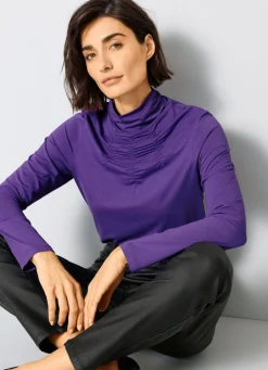 Sale BADER Shirt mit Raffungen in 5 Farben VIOLETT