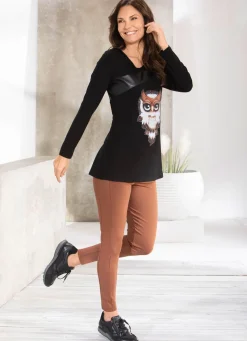 Online BADER Shirt mit em Nappaleder-Imitat-Einsatz in 2 Farben SCHWARZ