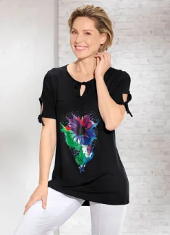 Clearance BADER Shirt mit V-Schlitz SCHWARZ