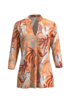 Clearance laurakent hirt-Tunika in Preiu-Quaität APRICOT-GRAU-KORALLE-BUNT