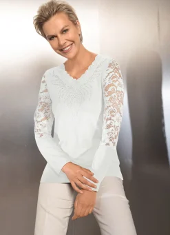 Clearance BADER Shirt-Tunika mit edler Spitze ECRU