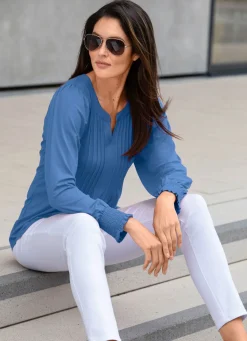 Best BADER Shirt-Tunika mit Elastan JEANSBLAU