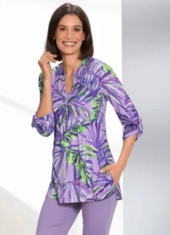 Discount BADER Shirt-Tunika mit farbbrillantem Druck LILA-FLIEDER-BUNT