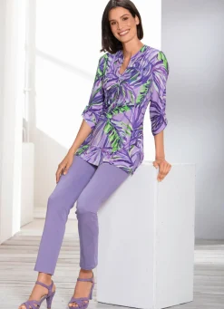 Discount BADER Shirt-Tunika mit farbbrillantem Druck LILA-FLIEDER-BUNT