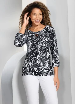 Outlet BADER Shirt-Tunika mit Raglanärmeln SCHWARZ-WEISS