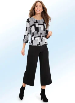 Clearance BADER Shirt-Tunika mit Schmuckknöpfen SCHWARZ-ECRU
