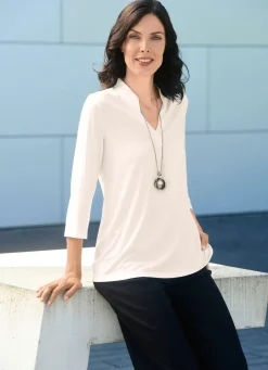 New KLAUS MODELLE MADE IN GERMANY hirt-Tunika it tehkragen ECRU