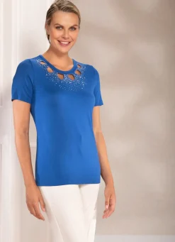 BADER Shirt-Tunika mit Strasssteinen ROYALBLAU