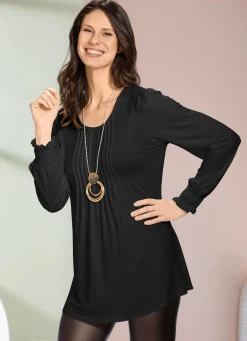 Discount BADER Shirt-Tunika mit tollen Ärmelabschlüssen SCHWARZ