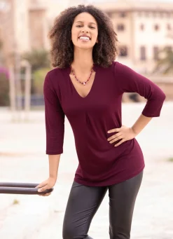 Outlet BADER Shirt-Tunika mit V-Ausschnitt BORDEAUX
