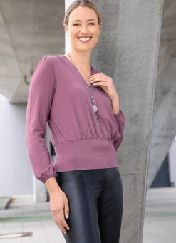 Outlet BADER Shirt-Tunika mit V-Ausschnitt ROSENHOLZ