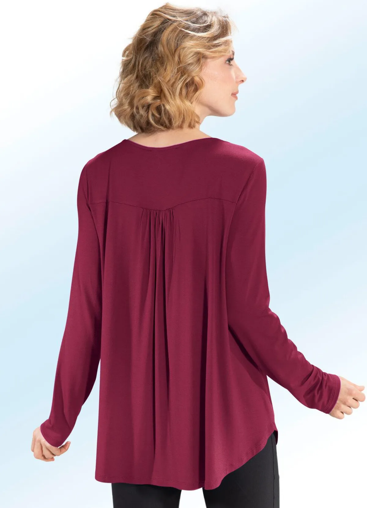 BADER Shirt-Tunika mit rundem Halsausschnitt BORDEAUX