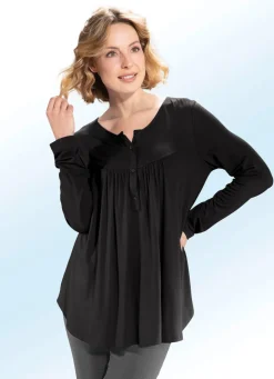 Best BADER Shirt-Tunika mit rundem Halsausschnitt SCHWARZ