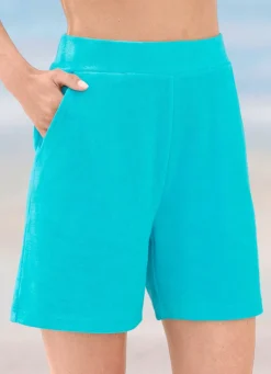 BADER Shorts aus Frottierstretch TÜRKIS